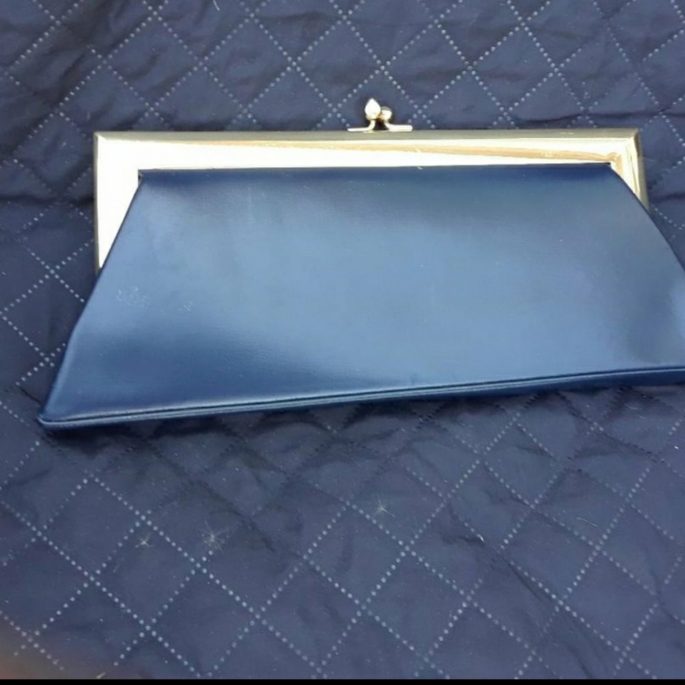 ParistyleVintage mid-mod gold handles clasp clutch